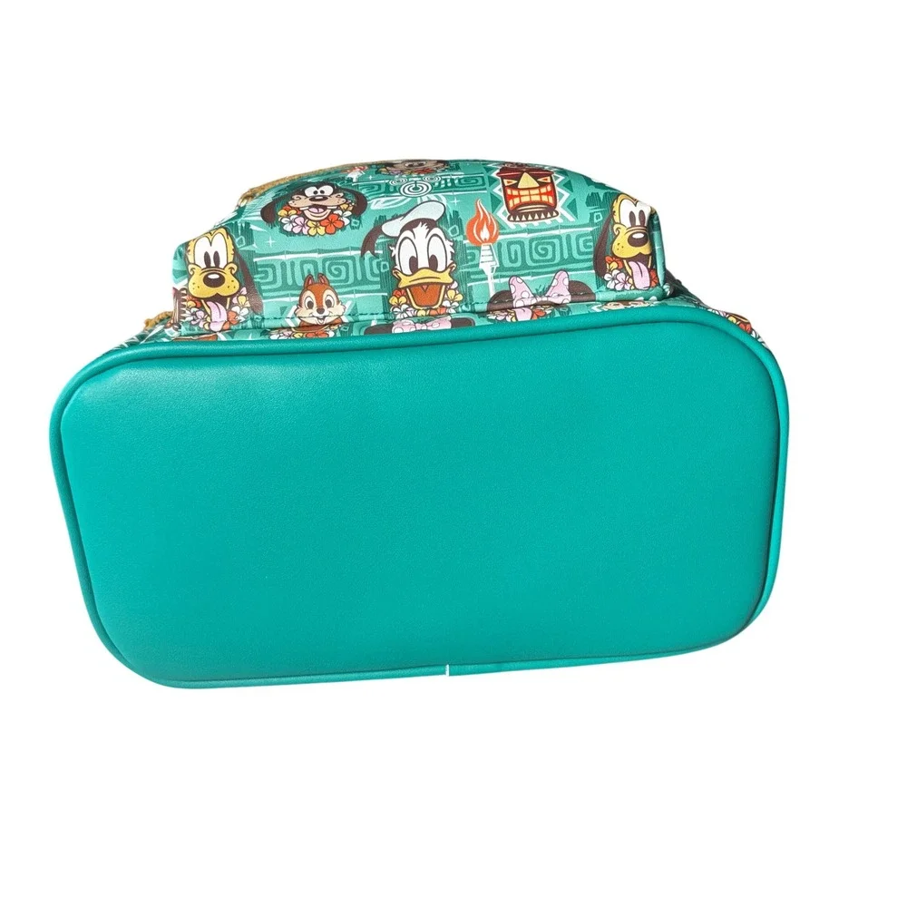 Disney Loungefly Tiki Room Mickey Minnie Donald Friends Mini Backpack Teal NWT